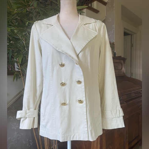 LINEA by LOUIS DELL’ OLIO ladies, off-white, long sleeve blazer, medium - Picture 4 of 14